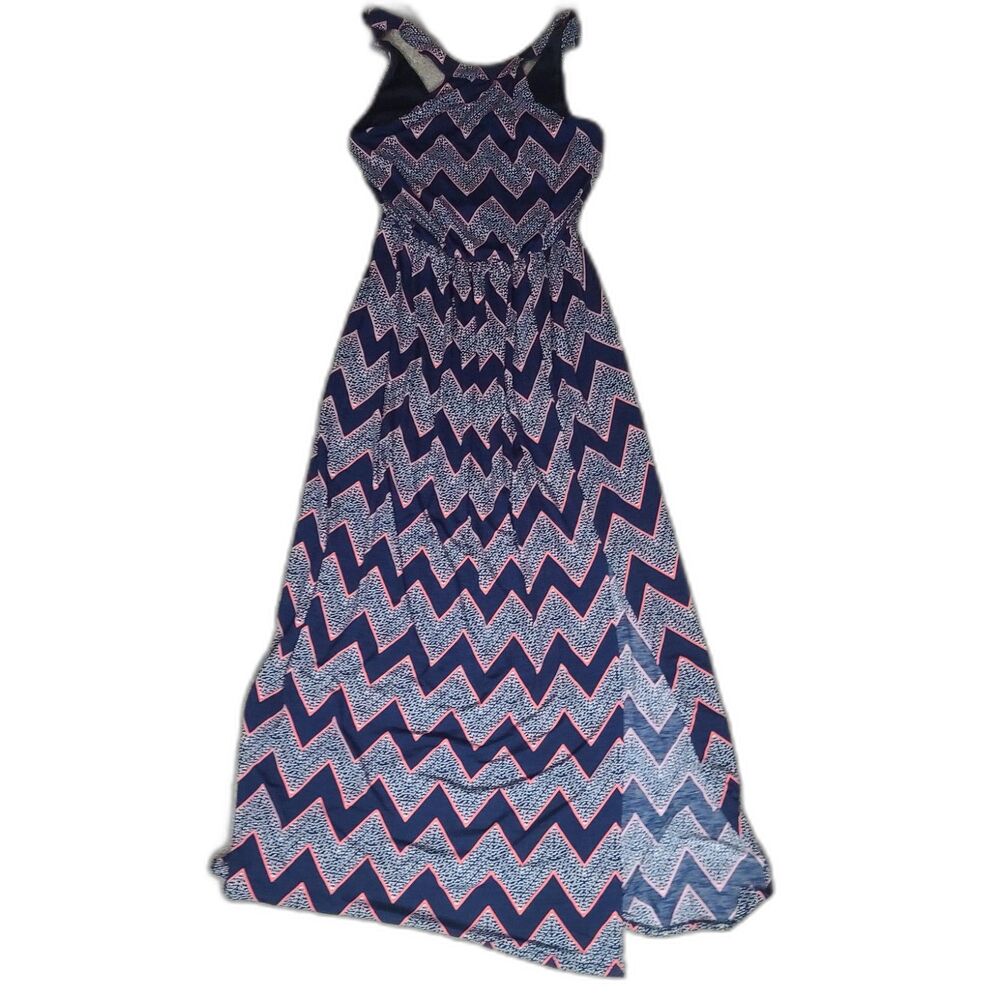 Womens Maxi Sundress XS Sleeveless Three Pink Hearts Trixxi Aztec Chevron Design